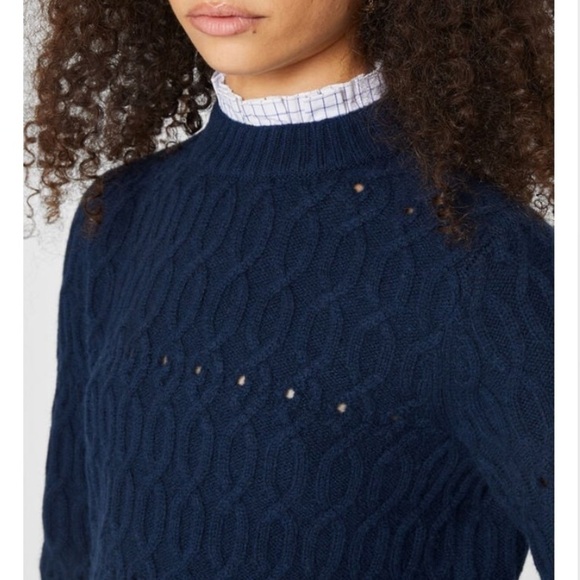 NWT Club Monaco Pointelle Cable Wool Sweater size XL - Picture 3 of 12